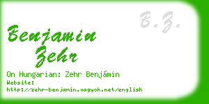 benjamin zehr business card