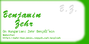 benjamin zehr business card